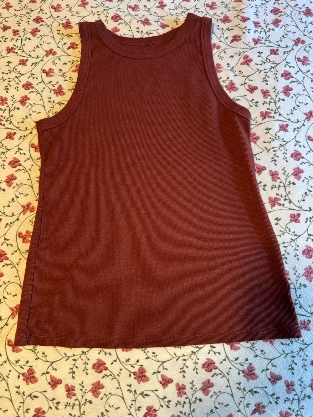 a new day Women's Ribbed Tank Top - Rust Brown